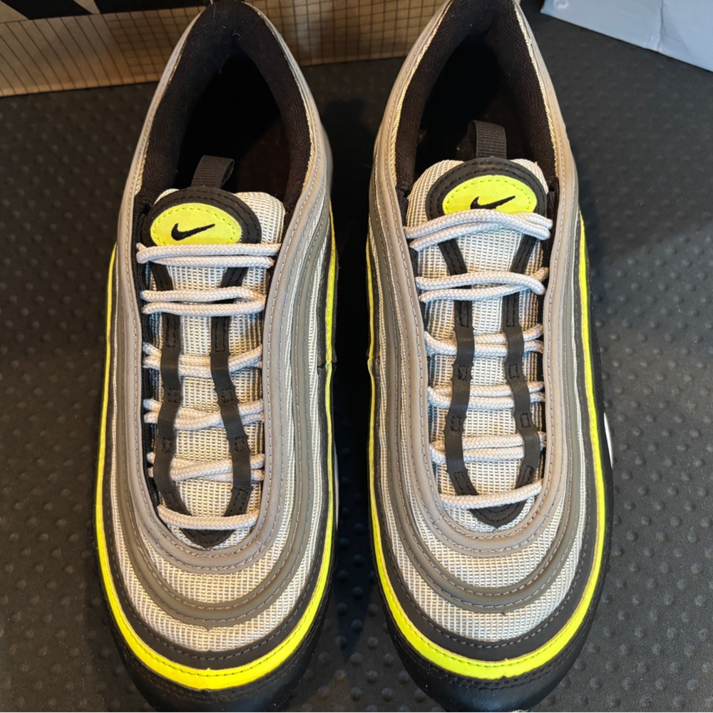 Nike Air Max 97 Size Youth 6.5 Black, Gray, Neon Green